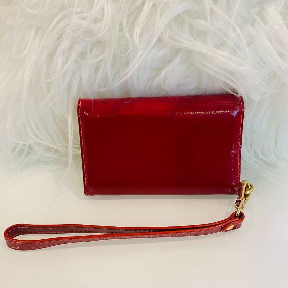 Michael Kors Glossy Red Wristlet with Gold Accents - Picture 2 of 8